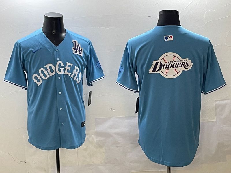 Men Los Angeles Dodgers Blank Light Blue Throwback Game 2025 Nike MLB Jersey style 39